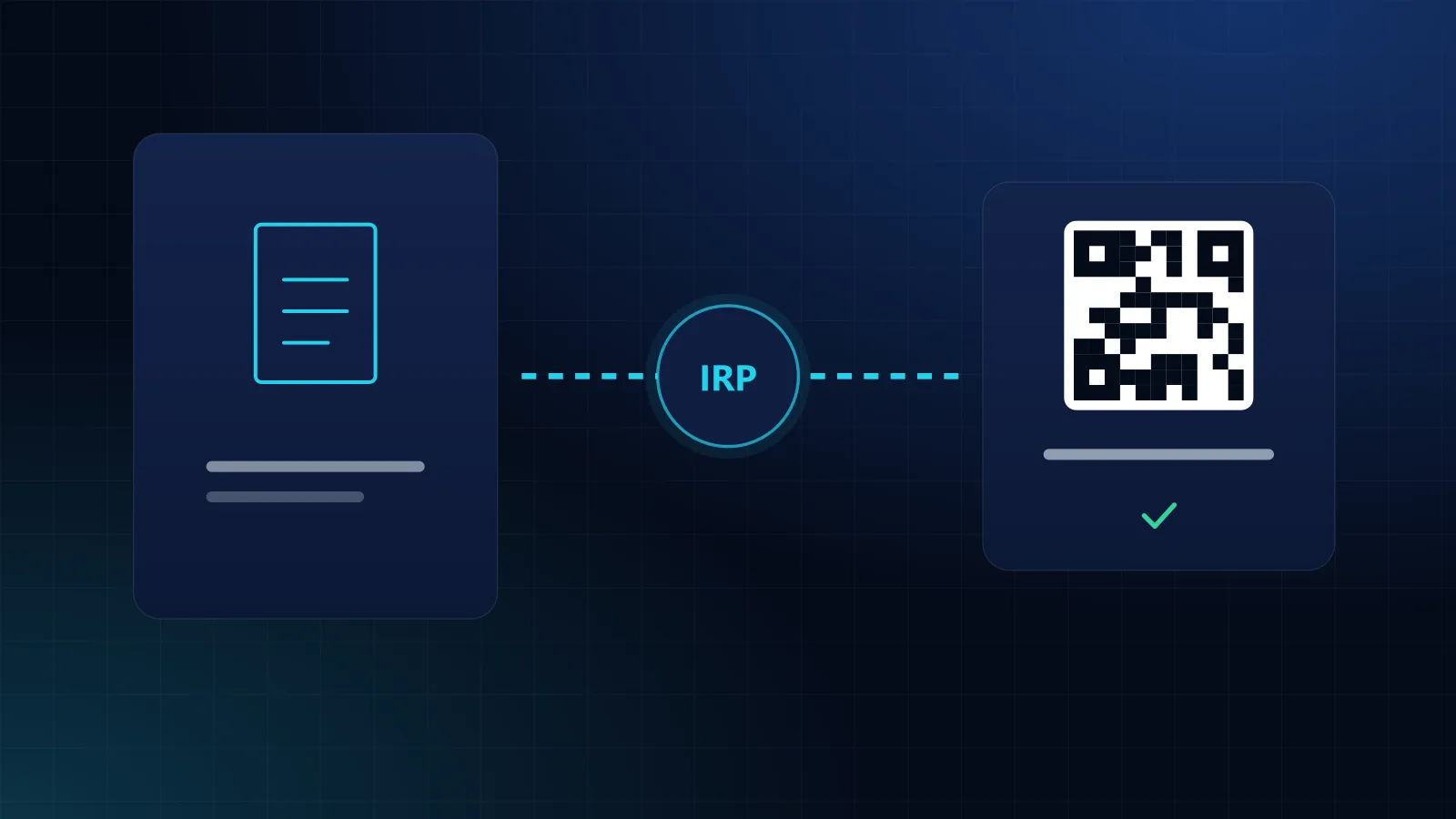 ERP invoicing screen illustration with an invoice panel sending data to an IRP icon and receiving an IRN, a signed QR code and a linked e-way bill status badge