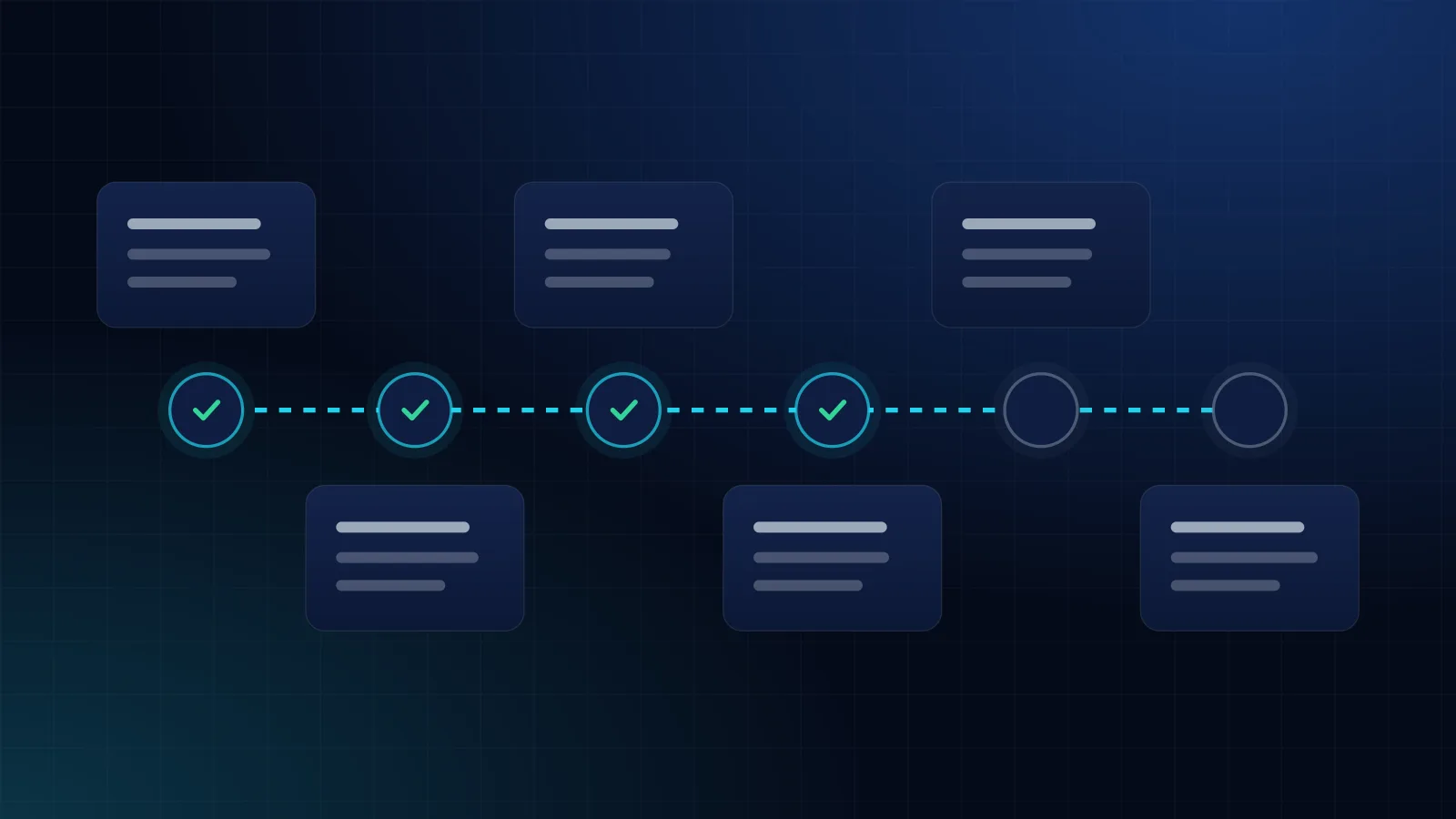 ERP dashboard-style illustration showing a ten-phase implementation timeline from discovery to hypercare, with progress bars, a UAT sign-off panel and a go-live milestone marker